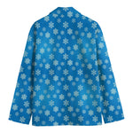 Blue Snowflake Pattern Print Men's Blazer