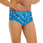 Blue Snowflake Pattern Print Men's Briefs