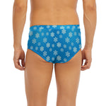 Blue Snowflake Pattern Print Men's Briefs