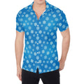 Blue Snowflake Pattern Print Men's Shirt