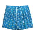 Blue Snowflake Pattern Print Mesh Shorts