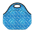 Blue Snowflake Pattern Print Neoprene Lunch Bag