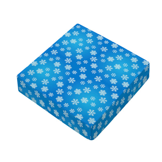 Blue Snowflake Pattern Print Outdoor Seat Cushion Cover