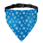 Blue Snowflake Pattern Print Over The Collar Dog Bandana