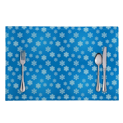 Blue Snowflake Pattern Print Placemat