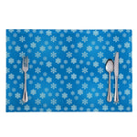 Blue Snowflake Pattern Print Placemat