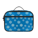Blue Snowflake Pattern Print Portable Lunch Bag