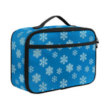 Blue Snowflake Pattern Print Portable Lunch Bag
