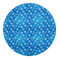 Blue Snowflake Pattern Print Round Blanket