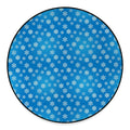 Blue Snowflake Pattern Print Round Floor Mat