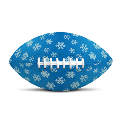 Blue Snowflake Pattern Print Rugby Ball