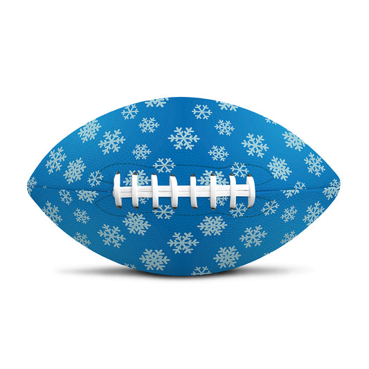 Blue Snowflake Pattern Print Rugby Ball