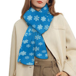 Blue Snowflake Pattern Print Scarf