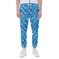 Blue Snowflake Pattern Print Joggers