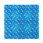 Blue Snowflake Pattern Print Silk Bandana