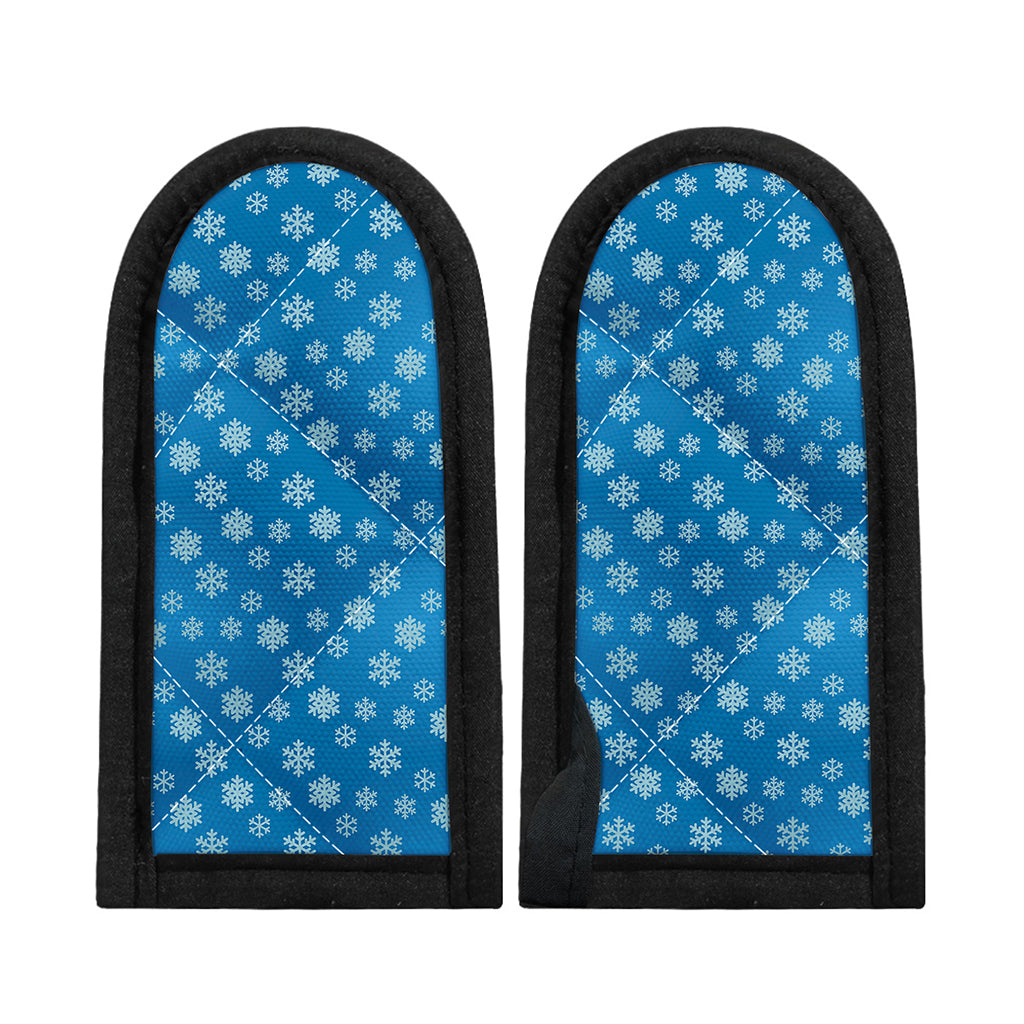 Blue Snowflake Pattern Print Skillet Handle Cover