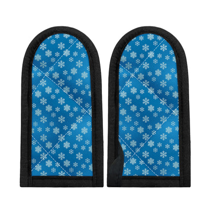 Blue Snowflake Pattern Print Skillet Handle Cover