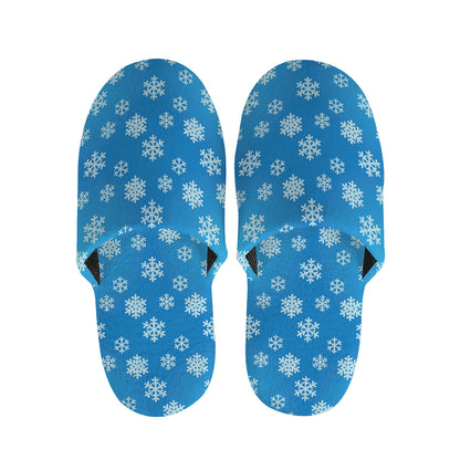Blue Snowflake Pattern Print Slippers