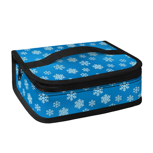 Blue Snowflake Pattern Print Small Lunch Bag