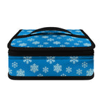 Blue Snowflake Pattern Print Small Lunch Bag