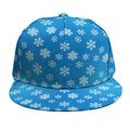 Blue Snowflake Pattern Print Snapback Cap