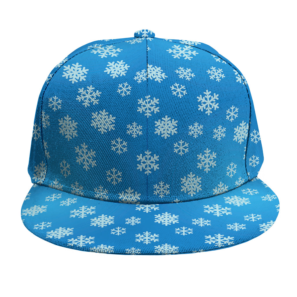 Blue Snowflake Pattern Print Snapback Cap
