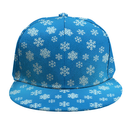 Blue Snowflake Pattern Print Snapback Cap