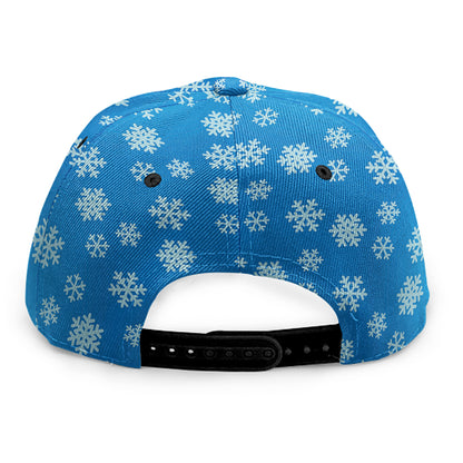 Blue Snowflake Pattern Print Snapback Cap