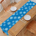 Blue Snowflake Pattern Print Table Runner