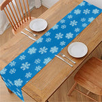 Blue Snowflake Pattern Print Table Runner