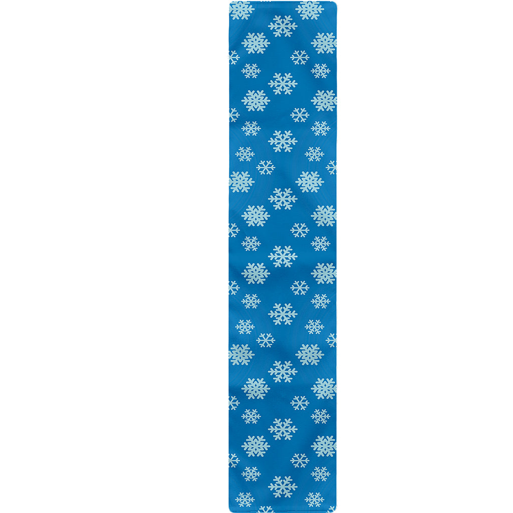 Blue Snowflake Pattern Print Table Runner
