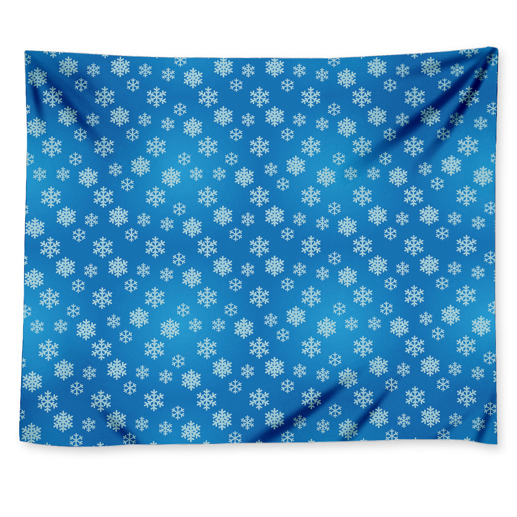 Blue Snowflake Pattern Print Tapestry