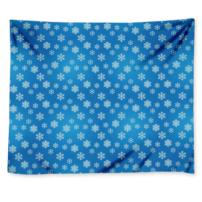 Blue Snowflake Pattern Print Tapestry