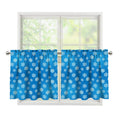 Blue Snowflake Pattern Print Tier Curtains