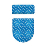 Blue Snowflake Pattern Print Toilet Lid And Tank Cover Set