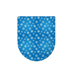 Blue Snowflake Pattern Print Toilet Lid Cover
