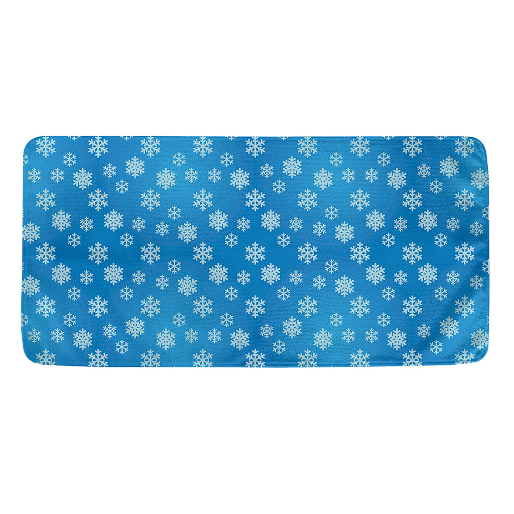 Blue Snowflake Pattern Print Towel