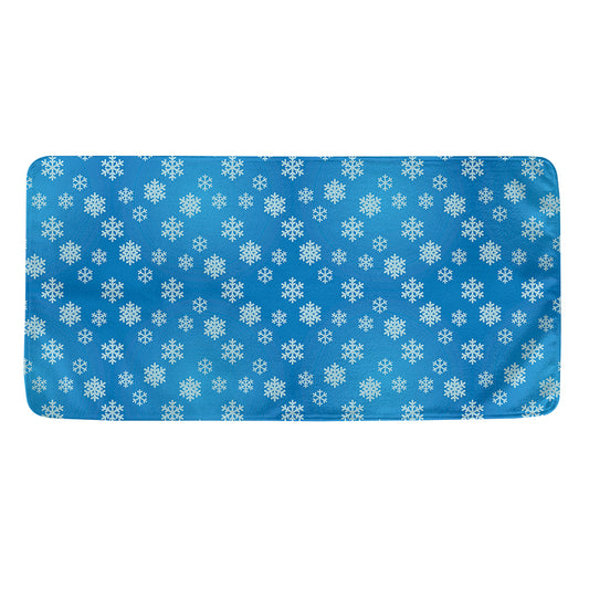 Blue Snowflake Pattern Print Towel