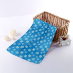 Blue Snowflake Pattern Print Towel