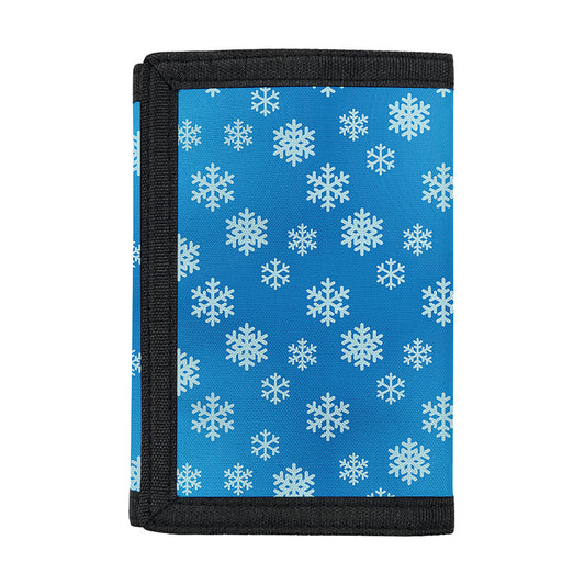 Blue Snowflake Pattern Print Trifold Wallet