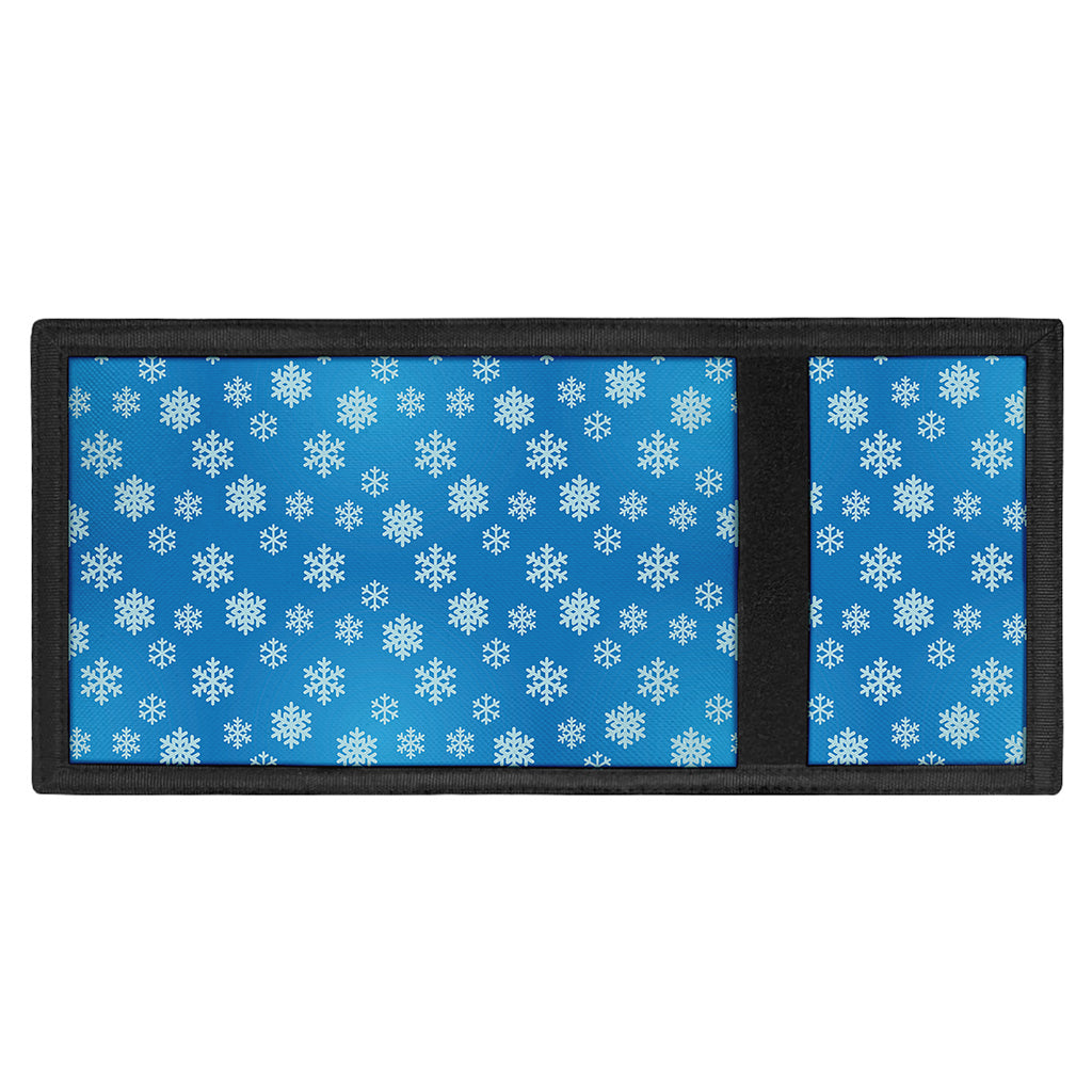 Blue Snowflake Pattern Print Trifold Wallet