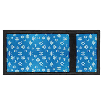 Blue Snowflake Pattern Print Trifold Wallet