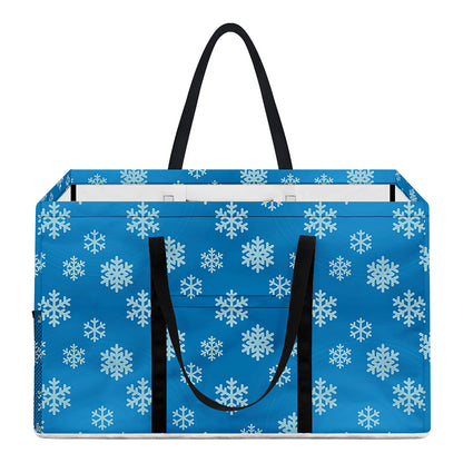 Blue Snowflake Pattern Print Utility Tote Bag