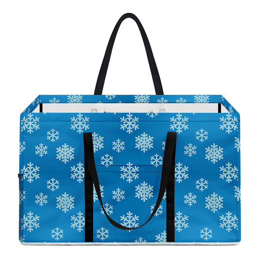 Blue Snowflake Pattern Print Utility Tote Bag