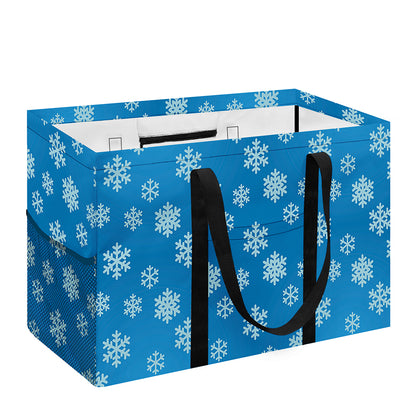 Blue Snowflake Pattern Print Utility Tote Bag