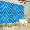Blue Snowflake Pattern Print Wall Sticker