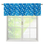 Blue Snowflake Pattern Print Window Valance