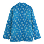 Blue Snowflake Pattern Print Women's Blazer