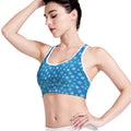 Blue Snowflake Pattern Print Women's Sports Bra