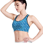 Blue Snowflake Pattern Print Women's Sports Bra